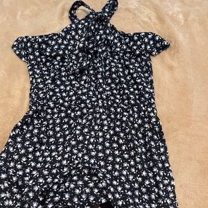 Black and White Floral Romper